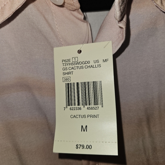 NWT! GUESS Shirt Men's Size Medium Cactus Challis Button Down Short Sleeve NEW - Picture 4 of 14